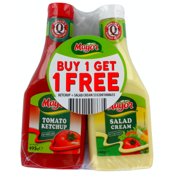 Mayor Ketchup & Salad Cream Free 2x440 grms