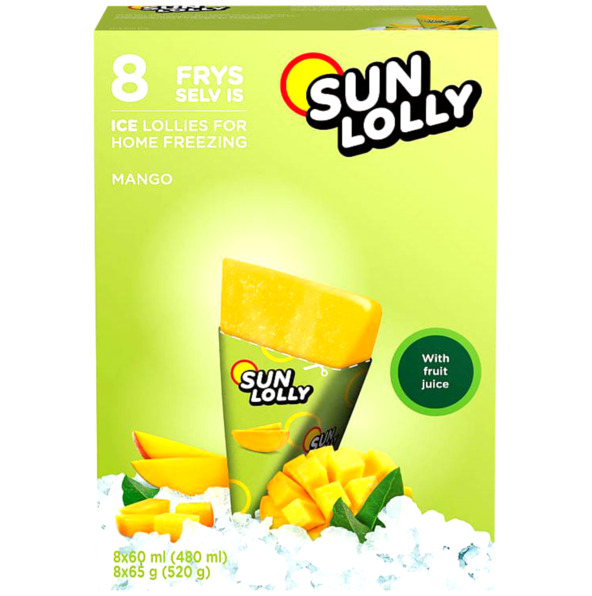 Sun Lolly 10 Lollies Mango 520g
